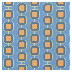 Blue and Orange Square Fabric