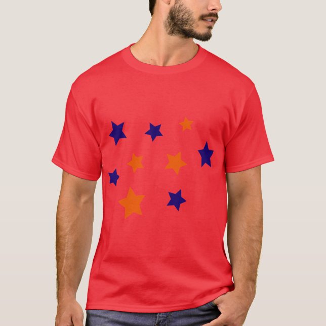 Blue and Orange Stars T-Shirt (Front)