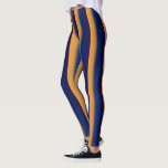 Blue and Orange Stripe  Leggings<br><div class="desc">Bright orange stripe with a blue stripe.</div>