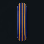 Blue and Orange Stripe Skateboard<br><div class="desc">Bright orange stripe with a blue stripe.</div>