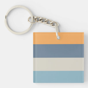 Blue and Orange Striped Key Ring
