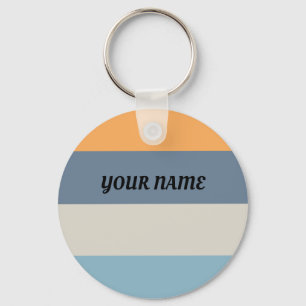 Blue and Orange Striped Key Ring