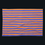 Blue and Orange Stripes Tea Towel<br><div class="desc">Abstract digital art of blue and orange stripes</div>