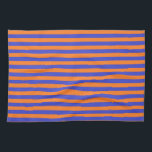 Blue and Orange Stripes Tea Towel<br><div class="desc">Abstract digital art of blue and orange stripes</div>
