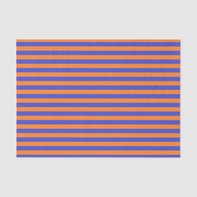Blue and Orange Stripes Tissue Paper (Front)