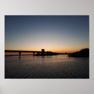 Blue and Orange Sunset at the Black Sea Poster