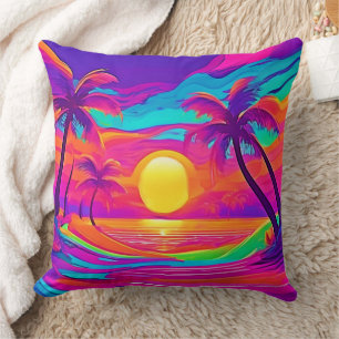Blue and Orange Sunset Cushion