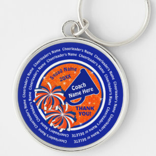 Blue and Orange, Thank You Gift for Cheer Coach Key Ring