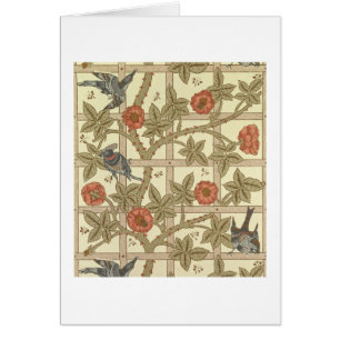 Blue and orange trellis wallpaper design, 1864