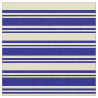 Blue and Pale Goldenrod Coloured Stripes Fabric