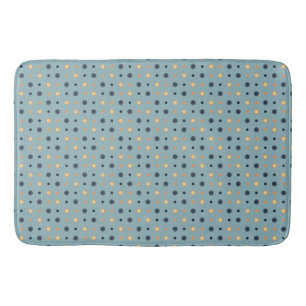 Blue and Peach Dots  Bath Mat