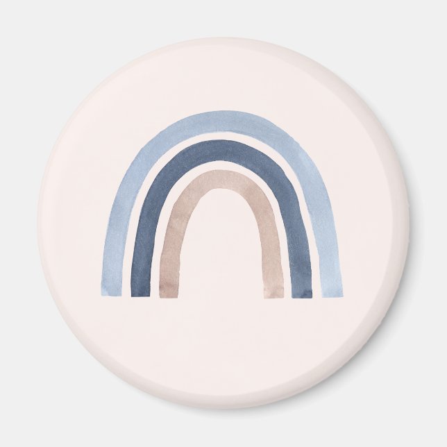 Blue and Peach Rainbow Boho Design Magnet (Front)