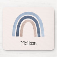 Blue and Peach Rainbow Boho Design