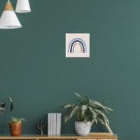 Blue and Peach Rainbow Boho Design