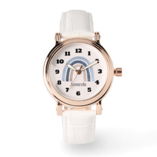 Blue and Peach Rainbow Boho Design Watch