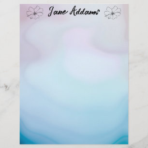 Blue and Pink Agate  Custom Letterhead