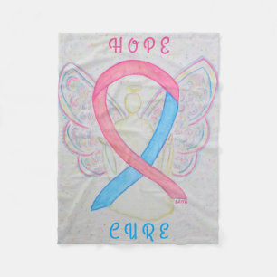 Blue and Pink Awareness Ribbon Angel Cosy Blanket