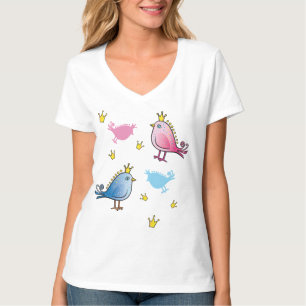 Blue and Pink Bird T-shirt