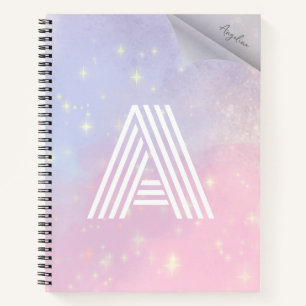 Blue And Pink Brush Blink-Blink Notebook