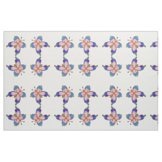 Blue and Pink butterfly Fabric