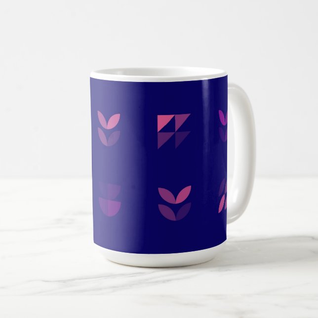 Blue and Pink Coffee Mug (Front Right)