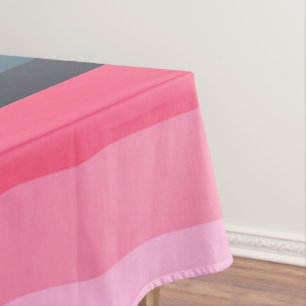 Blue and Pink Color Shades Stripes Tablecloth