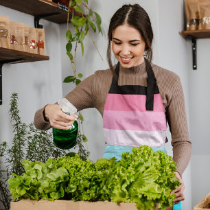 Blue and Pink Colour Shades Stripes Apron