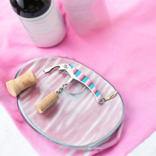 Blue and Pink Colour Shades Stripes Corkscrew