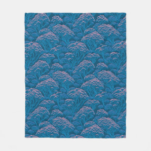 Blue And Pink Coral Reef Pattern Fleece Blanket
