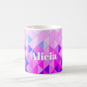 Blue and Pink Diamonds Coffee Mug