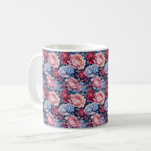 Blue and Pink Flowers Coffee Mug