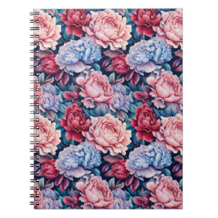 Blue and Pink Flowers Notebook