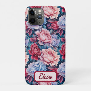 Blue and Pink Flowers Personalised  iPhone 11 Pro Case