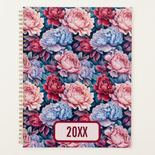 Blue and Pink Flowers Planner