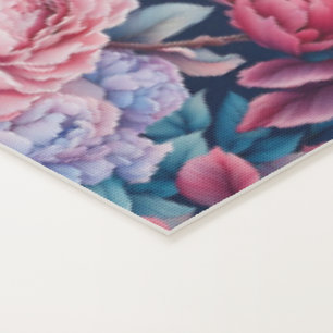 Blue and Pink Flowers Yoga Mat