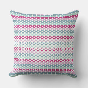 Blue and pink geometric cushion