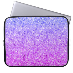 Blue And Pink Glitter Laptop Sleeve