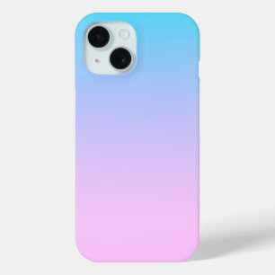 Blue and pink gradient background iPhone 15 case