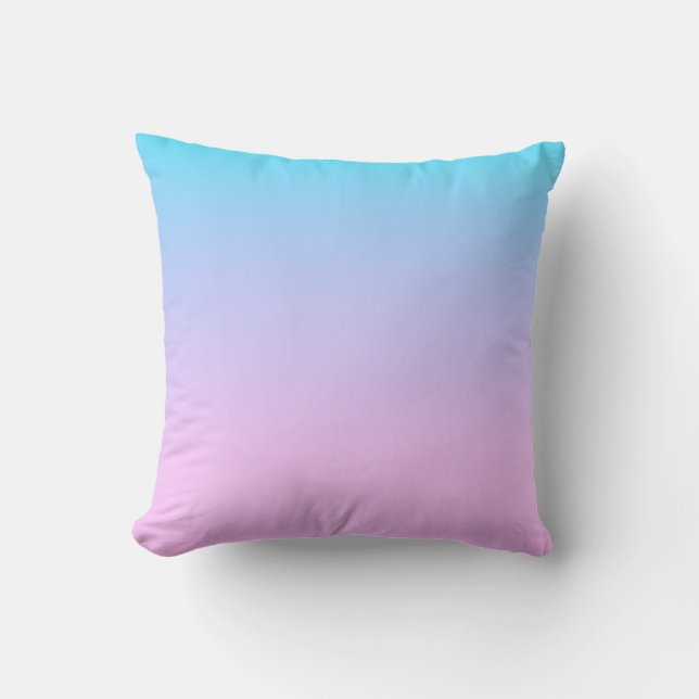 Blue and pink gradient background cushion (Front)
