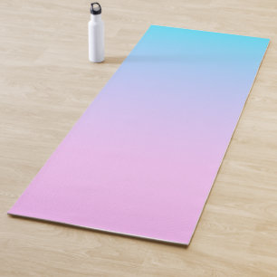 Blue and pink gradient background yoga mat