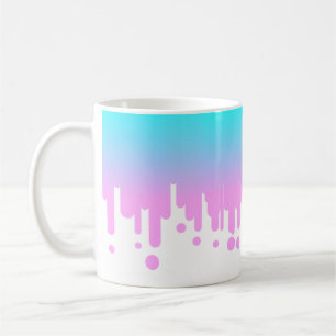 Blue and Pink Gradient Dripping  Coffee Mug