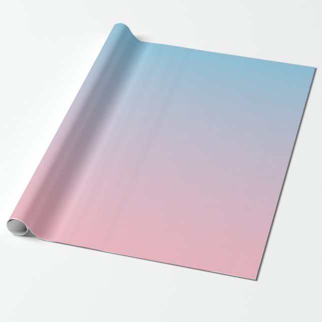 Blue and pink gradient wrapping paper (Unrolled)