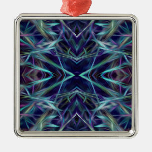 Blue and Pink Graphic Abstract Metal Tree Decoration