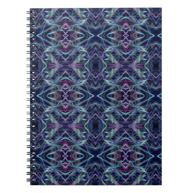 Blue and Pink Graphic Abstract Notebook (Front)