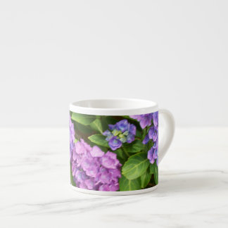 Blue and Pink Hydrangea Espresso Mug