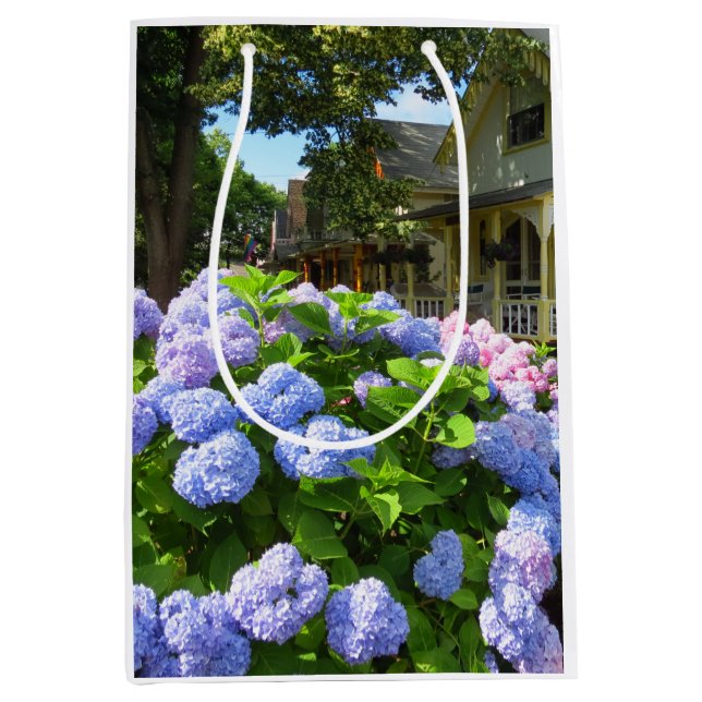 Blue and Pink Hydrangeas - Martha's Vineyard Mediu Medium Gift Bag (Front)