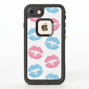 Blue and Pink Lips Pattern, Lipstick, Kiss