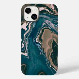 Blue and pink marbled swirls Case-Mate iPhone 14 case