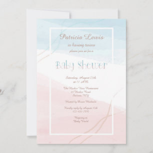 Blue and Pink Modern Invitation