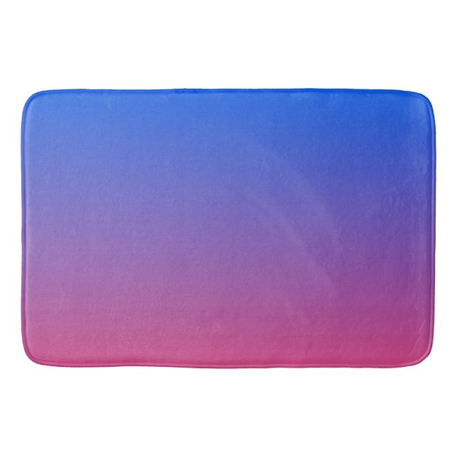 Blue and pink ombre gradient bath mat (Front)